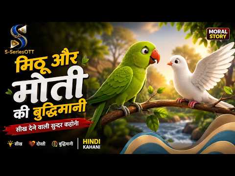 मिठू और मोती की बुद्धिमानी 🦜🕊️ | बच्चों के लिए सीख देने वाली कहानी | Moral Story in Hindi